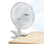 Comfort Zone Clip Desk Fan, 6 Inches, 2 Speed, Fully Adjustable Tilt, White. Fixed Price $21.19.