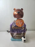 Bobble Head Bear Figurine Electric Fan Soccer Ball Deco Breeze. Fixed Price $44.99.