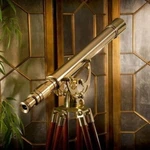 Antique Nautical Floor Standing Brass 39 Inch Telescope With Wooden Tripod. Fixed Price $260.26.