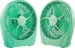 New 2-PACK Insignia 9" Personal Table Desk Fan Green 2-SPEED Breeze NS-FT9GR8. Fixed Price $47.45.
