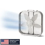 20" Cool Colors 3-SPEED Box Fan With Weather-resistant Motor, White, B20310. Fixed Price $19.09.