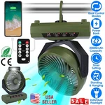 Portable Battery Powered Camping Fan Usb Rechargeable Variable Speed W/led Light. Fixed Price $42.72.