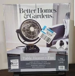 Better Homes & Gardens Retro Tabletop Heater Fan Black Brass Finish. Fixed Price $40.00.