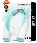Heelkl Ai Neck Fan, 4 Speeds Adjustable Portable Personal Universal, White. Fixed Price $33.24.