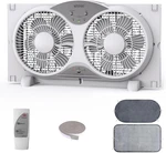 Shinic 2026 9 Inch Twin Window Fan Quiet, Reversible Airflow, 3 Speeds, Adjust. Fixed Price $101.99.