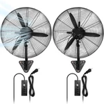 Set 22 Inch Wall Mount Fan Oscillating Industrial Heavy Duty Metal 3 Speed .... Fixed Price $256.97.