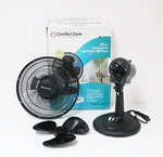 Comfort Zone CZ121BK Oscillating Table Fan Black. Fixed Price $29.99.