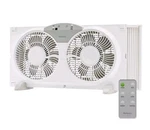 Holmes Window Fan Twin Blade 3-SPEED Digital 9" White Remote Control Quiet. Fixed Price $60.00.