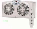 Window Fan, Reversible Blades, Speeds, Thermostat, Remote, Fits 24 36". Fixed Price $64.99.