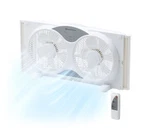 Comfort Zone Window Fan Bedroom, 9" Twin W/ Remote, White. Fixed Price $71.23.
