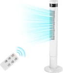 Portable Bladeless Tower Fan With Remote - Quiet Speed Settings, 43 Inch White. Fixed Price $116.99.