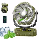 Camping Fan, 20000MAH 58HRS Rechargeable Portable With Led Lights & 4 Speeds. Fixed Price $24.32.