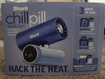 New Shark Chill Pill Mini 3-IN-1 Portable Fan, Mist & Cooling Plate, Blue. Fixed Price $129.99.