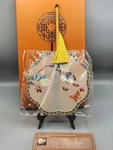 Premium Chinese Embroidered Silk Fan W/stand. Tuanshan. Nib. Fixed Price $89.99.