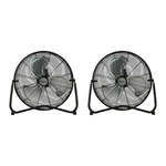 Hurricane Pro 20 Inch 3 Speed High Velocity Metal Floor Fan, Black (2 Pack). Fixed Price $129.99.