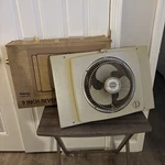 Vintage Galaxy 9 Inch Window Fan Beige Intake Exhaust Model 2122 With Box. Fixed Price $100.00.