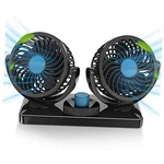 Fivejoy 360 Degree Rotatable Car - 12V Dc Electric Speed Dual Head Fans,. Fixed Price $26.54.