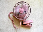 Holmes Air Pink 2-SPEED Electric Fan With Clamp Model No. HACP-6. Fixed Price $24.99.