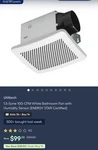 Utilitech Ventilation Fan 1.5-SONE 100-CFM White Bathroom Humidity Sensor. Fixed Price $28.50.
