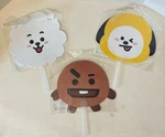 Bts BT21 Shooky Rj Chimmy Picket Stick Fan Official Line Friends New Lot 3. Fixed Price $29.99.