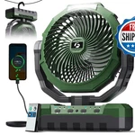 Frizcol 3-IN-1 Camping Fan, Portable Fans Rechargeable, FA-GY03 Forest Green. Fixed Price $29.99.