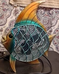 Tropical Deco Breeze Electric Desk Fan - Ocean Fishing Beach Summer Unique. Fixed Price $28.00.