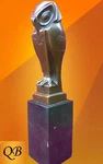 Art Deco Bronze Wise Owl Figurine Sculpture Statue Cubist Hot Cast Bird Figure. Fixed Price $261.84.