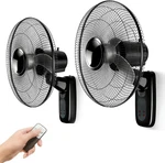 Aotop 16" Oscillating Wall Mount Fan With Remote - 2 Pack, 3 Speeds, Timer. Fixed Price $164.99.