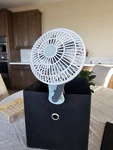 O2COOL Mini Battery Powered Clip-on Fan Adjustable Tilt Head Blue/white. Fixed Price $10.00.