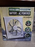 O2 Cool Model 1145 8" Portable Fan Indoor , Outdoor Battery Ac Power - White. Fixed Price $20.00.