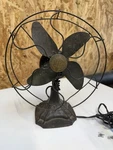 Vintage Style Black Metal Tabletop Desk Fan, 4-BLADE Axial, Round Wire Cage. Fixed Price $29.95.
