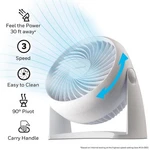 Us 10 White Turbo Force Power Table Fan Air Circulation 3 Speed 90 Pivot. Fixed Price $30.66.