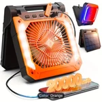 Solar Powered 20000MAH Battery Operated Portable Fan With Led Lantern 3 Speeds. Fixed Price $56.89.