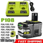 12AH 18V For Ryobi P108 P105 High Capacity Lithium-ion Battery/charger. Fixed Price $67.89.