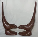 Metal Cast Iron Macaw-birds 2 Parrot Mid Century Figurine Art Deco 8.5 Mcm. Fixed Price $100.00.