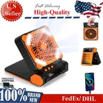 Solar Camping Fan With Led Lantern 5200MAH Rechargeable Battery Operated. Fixed Price $33.95.