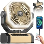 Camping Fan Rechargeable 9 Inch 24000MAH Cordless Remote Light Orteen. Fixed Price $59.99.