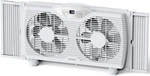 Twin Window Fan, 9-INCH Blades Reversible Airflow, Thermostat Control, 3 Speeds. Fixed Price $72.76.