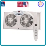 Bionaire Twin Window Fan With Reversible Airflow, 3 Speeds, Remote Control. Fixed Price $80.34.