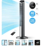 Qunler 40" Oscillating Tower Fan With Remote, Ultra-quiet Gray. Fixed Price $195.00.