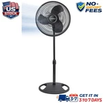 Pedestal Fan 16 Inch 3-SPEED Adjustable Oscillating Cool Black Floor Stand Up. Fixed Price $36.99.