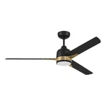 Craftmade 52" Fuller Ceiling Fan, Black/brass/black Blades/frost - FUL52FBSB3. Fixed Price $305.20.