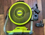 Ryobi 18V 12 In. Whisper Series Misting Fan Kit PCL850K 4 Ah Battery. Fixed Price $169.95.