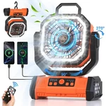 Portable Rechargeable Fan 20000MAH Camping With Led Light & Remote 4 Speeds. Fixed Price $23.99.