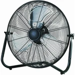 Mainstays 20" 3-SPEED High Velocity Tiltable Black Steel Floor Fan. Fixed Price $43.99.