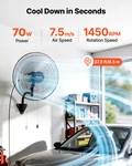 20" Wall Mount Fan Oscillating 3 Speed Industrial Garage Workshop Black. Fixed Price $92.99.
