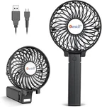 Versiontech. Portable Handheld Fan, 4.5"X 2.8"X 4.1", Black. Fixed Price $27.46.