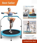 40" Foldable Mini Trampoline - Adjustable Fitness Rebounder For Indoor Workouts. Fixed Price $115.99.