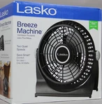 Lasko Breeze Machine 10" Compact Floor/table Black Fan 2 Quiet Speed Nib. Fixed Price $39.99.