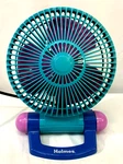 Vintage Holmes Teal/blue/purple 2 Speed Stationary Desk Fan (HANF-95) 1990'S. Fixed Price $30.00.